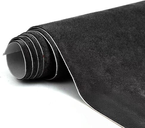 Premium Black Suede Fabric Wrap - 17x70 inch Suede Wrap for Car Interior - Self-Adhesive Microfiber and Synthetic Leather, Stretchable Interior Film for Car and Home Decor in Saudi Arabia
