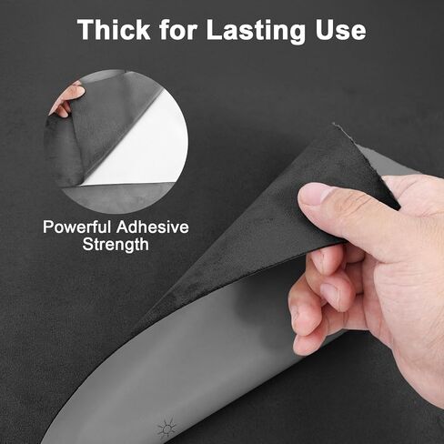 Premium Black Suede Fabric Wrap - 17x70 inch Suede Wrap for Car Interior - Self-Adhesive Microfiber and Synthetic Leather, Stretchable Interior Film for Car and Home Decor in Saudi Arabia