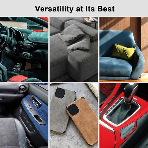 Premium Black Suede Fabric Wrap - 17x70 inch Suede Wrap for Car Interior - Self-Adhesive Microfiber and Synthetic Leather, Stretchable Interior Film for Car and Home Decor in Saudi Arabia