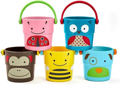 Skip Hop x Sesame Street Baby Bath Toy, Stack & Pour Bath Buckets in Kuwait