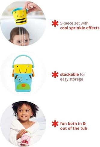 Skip Hop x Sesame Street Baby Bath Toy, Stack & Pour Bath Buckets in Kuwait