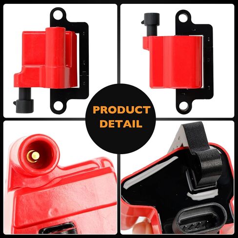 HQPASFY IGNITION COIL UF271 & شرارة الأسلاك مجموعة مجموعة من 8 متوافقة مع شيفروليه Avalanche Chevy Express Silverado 1500 2500 3500 ، GMC Savana Sierra Yukon 4.8L 5.3L 6.0L RAPALCE# D581 in Saudi Arabia