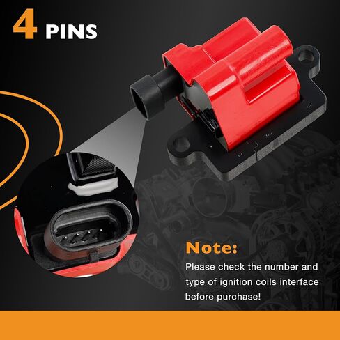HQPASFY IGNITION COIL UF271 & شرارة الأسلاك مجموعة مجموعة من 8 متوافقة مع شيفروليه Avalanche Chevy Express Silverado 1500 2500 3500 ، GMC Savana Sierra Yukon 4.8L 5.3L 6.0L RAPALCE# D581 in Saudi Arabia