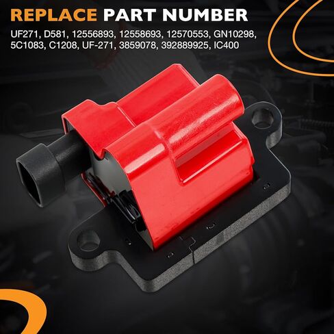 HQPASFY IGNITION COIL UF271 & شرارة الأسلاك مجموعة مجموعة من 8 متوافقة مع شيفروليه Avalanche Chevy Express Silverado 1500 2500 3500 ، GMC Savana Sierra Yukon 4.8L 5.3L 6.0L RAPALCE# D581 in Saudi Arabia
