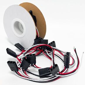 PSEQT 20 Counts 3 Prong Wire Harness Roll 3-Pin Female Bullet Plants ، 18 AWG AWG WIRE HARRINCE 7 "تباعد على الرصاص لتصفيات LED Side Tail Marker Lights for Trainer Truck Bus Van