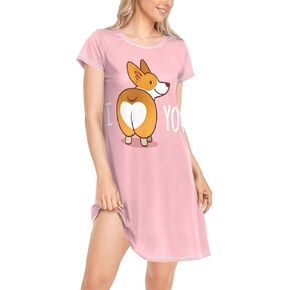 Naanle Beautiful Vivid Chic Comfy Nightgown,Women's Girls Sexy Short Sleeve Nightshirts Loose Sleeping Wear Pajamas Dress
