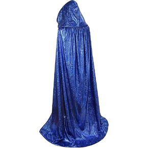Adult Halloween Hooded Cloak Christmas Party Shiny Cape Cosplay Costumes