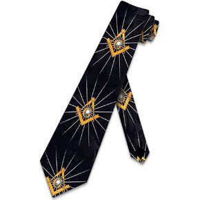 Mason Compass Ties Mens Freemason Neckties Masonic Tie for Men Free Mason Necktie