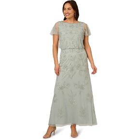 Adrianna Papell Women's Bead Blouson Long Dress