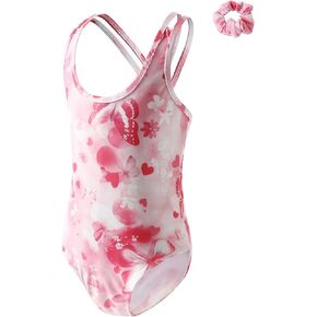 Girls One Piece Swimsuit Cute Crossback Bathing Suits Quick Dry Kids Beach Swimwear 4-12Y