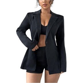 ملابس سوييروكس للسيدات المكون من قطعة 2 سترة زر طويلة الأكمام و Sorts Business Suits