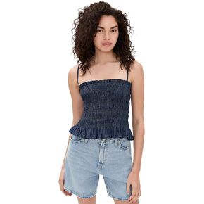 Madewell Women's Denim Smocked Cami in Rinse Wash