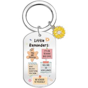 Mental Health Key Gifts Set: Little Reminder Key Chain for Women, Inspirational Keyring