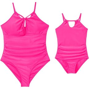 IFFEI Mommy and Me Swimsuits Cutout Tummy Control One Piece Bathing Suit Family Matching Swimwear Beachwear