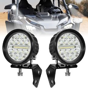 Sautvs A-Pillar LED LID LIGHT FOR HONDA TALON 1000 2019-2025 ، الأضواء المساعدة مع قوس التثبيت وتسخير الأسلاك ، والتوصيل والتشغيل (2pcs)