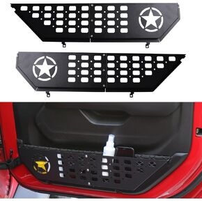 EASEORD Metal Front Door Pocket Organizer for Jeep Wrangler JL JLU 4XE 2018-2024 & Gladiator JT 2020-2024 | Interior Door Storage Expansion Accessories 2PCS