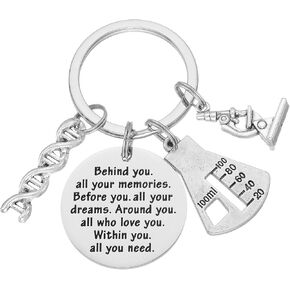 Kivosliviz Chemistry Keychain Gifts for Biology Teens Physics Teachers Scientist Graduation Chemistry Keychains