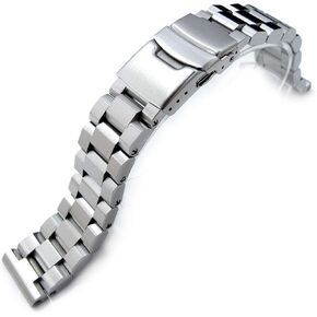 20mm Hexad 316L Stainless Steel Watch Band Straight End Lug, Diver Clasp Brushed