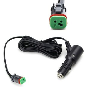 iJDMTOY 10ft 12V Cigarette Lighter DTP Adapter Harness w/Switch Compatible with LED Pod Lights, LED Light Bars, Work Lamp (Up to 120W)