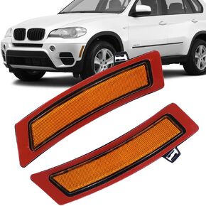 Compatible with 2011 212 2013 BMW E70 X5 Lci Front Bumper Side Marker Lights Reflectorr(Smoke Lens)