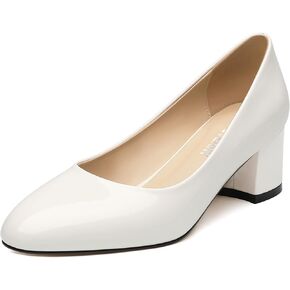 SKYSTERRY Women's Pumps Chunky Block Closed Round Toe Heels Low Heel Comfortable Dress Shoes for Business Work Wedding 2 Inch