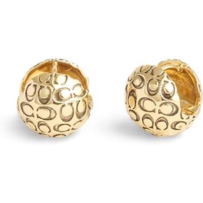 COACH Women's Signature Quilted Orb Huggie Earrings