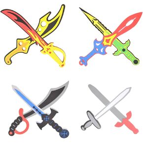 سيوف Powertrc 8 PCS Foam For Kids Play Fighting ، ومتنوع Play Play Costume Toy Swords تلعب الأسلحة مع النينجا ، القراصنة ، الفارس ، Viking Designs
