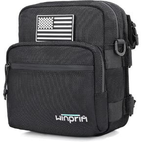 Motorcycle Handlebar Bag - 1680D Waterproof Tool Storage Bag with Flag Patch, Multi-Purpose Front Fork & Crossbody Bag, Durable Small Pouch for Motorcycles(1680D Black)