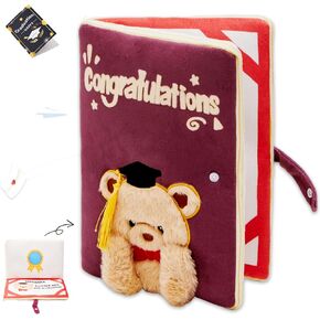 Athionsu Class of 2025 Graduation Bear Soft Teddy Bear Stuffed Animal 12-Inch Plush Pillow with Cap Kindergarten Preschool High School College Graduation Gift for Toddler Kids Boys and Girls