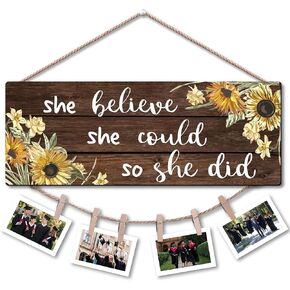 Graduation Motivational Frame - 'She Believed She Could So She Did' - Empowering Gift for Women Graduates - Inspirational Decor for Grads, College & High School Girls. (015)