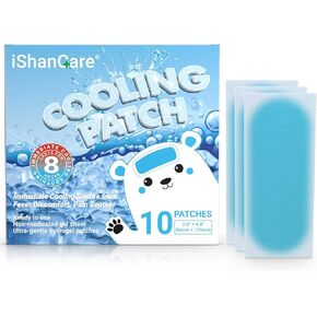 Fever Patches for Kids & Adults, 10 Sheets Individually Wrapped Cooling Patch for Fever Discomfort & Pain Soothe, Cooling Fever Reducer, Headache & Migraine Soothe