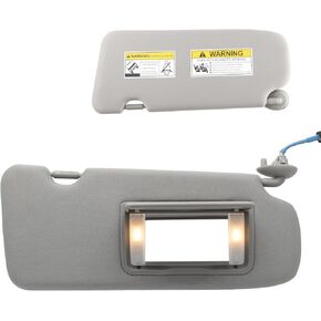 Sun Visor with Upgraded Bright LED Lights, Right Passenger Side Sun Visors Compatible with Honda CRV CR-V 2017 2018 2019 2020 2021 2022, Replace# 83280-TLA-A62,83280-TLY-H11ZB Gray