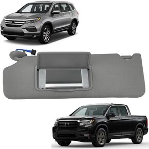 Left Driver Side Sun Visor fit for Honda Pilot 2016 2017 2018 2019 2020 2021 2022 Honda Ridgeline 2017-2023 Sunvisor Replacement Sun Shade Sunshade # 83280-TG7-A12ZB (Gray Driver Left Side)