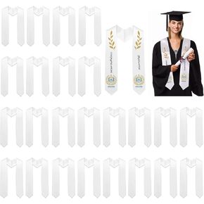 Graduation Stole Sublimation Blanks 70 Inch, Plain White Graduation Sash, Honor Stain Grad Stole for Unisex Adult