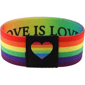 Fuqimanman2020 LGBTQ Pride Rainbow Wristband Bracelets Pride Month LGBT Trans Lesbian Gay Stretch Bracelets