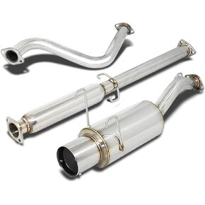 DNA MOTORING CBE-HDS93 Stainless Steel Cat Back Exhaust System [Compatible with 93-97 Honda Del Sol,Does NOT Fit VTEC Models]