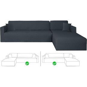 ZNSAYOTX Sectional Couch Covers, 2024 Fashion Stretch Slipcovers with Elastic Bottom for L Shape Sectional Sofa, 2 Pcs Pet Friendly Modular Sofa Protector (3 Seat Chaise + 3 Seat Sofa, Teal)