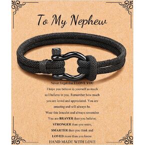 Memgift To My Man Bracelet Gifts for Son Grandson Nephew Brother Dad Bracelets Birthday Father's Day Valentine's Day Gifts for Teen Boys Attention to Size