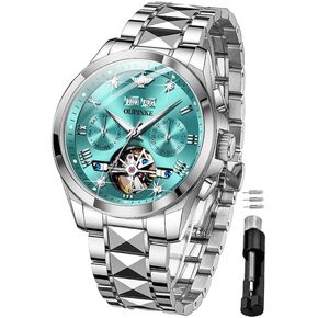 OUPINKE Watches for Men Automatic Skeleton Self Winding Dress Wrist WatchBusiness Waterproof Luminous Tungsten…