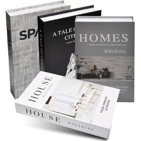 4pcs الكتب الزخرفية -كتب faux للديكور المنزلي ، والكتب المزيفة تعزز عباءتك أو رف الكتب أو مجموعة الكتب المقدمة من طاولة القهوة للعرض (م)