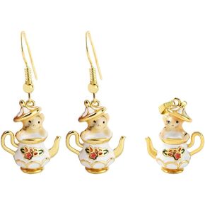 2Pcs Unique Whimsical Teapot and Mouse Earrings Charming Jewelry for Everyday & Parties Earrings Accessories
