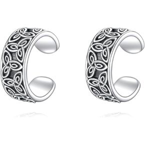 أقراط الأذن Celtic Knot Ear Cuff 925 Cltic Silver Clip على الغضروف الرجعية المجوهرات Celtic للنساء الرجال