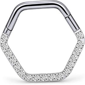 VSNNSNS 16G 18G 20G Titanium Septum Rings Daith Percing Jewelry Flicker Septum Jewelry cubic Zirconia septum arings daith arics arcing hoops for women men men