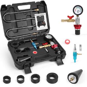 CMTOOL Coolant Vacuum Refill Kit, Universal Vacuum Coolant Fill Kit, Car Cooling System Filler Tool Set with 41.3 Inch Fill Hose, Pressure Gauge, 2 Quick Connect Adapters
