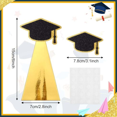 Sabary 30 Pack Gold Gold Goldy Candy Gift Boxes Gold 2025 Trophy Trophy Boxes with Grad Cap Glitter Grad Form in Kuwait