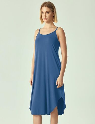 Bamboo Viscose Slip Dress, Sleeveless Nightgown Sleepwear with Pockets, Spaghetti Strap Dresses for Women, Sleep Chemise in Saudi Arabia