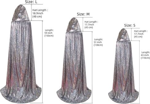 Adult Halloween Hooded Cloak Christmas Party Shiny Cape Cosplay Costumes in Saudi Arabia