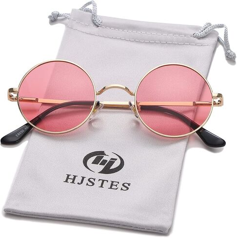 HJSTES Polarized Round Sunglasses Womens Men Retro Hippie Glasses Small Circle Sunnies in Saudi Arabia