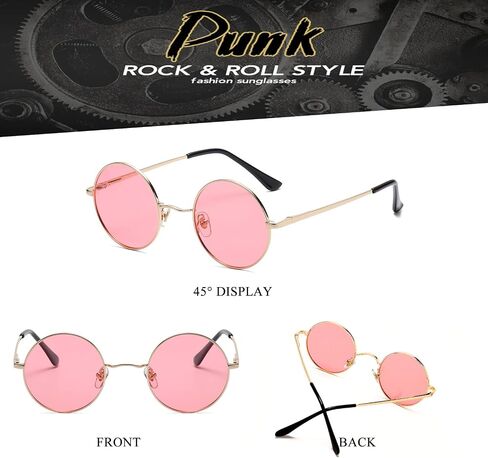 HJSTES Polarized Round Sunglasses Womens Men Retro Hippie Glasses Small Circle Sunnies in Saudi Arabia