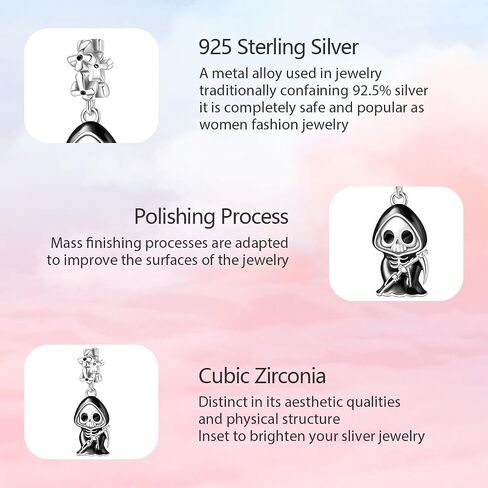 Cute Fashion Charms for Bracelets Necklaces 925 Sterling Silver with 5A Cubic Zirconia Love Heart Charms Jewelry Gift for Womens Mom in Saudi Arabia